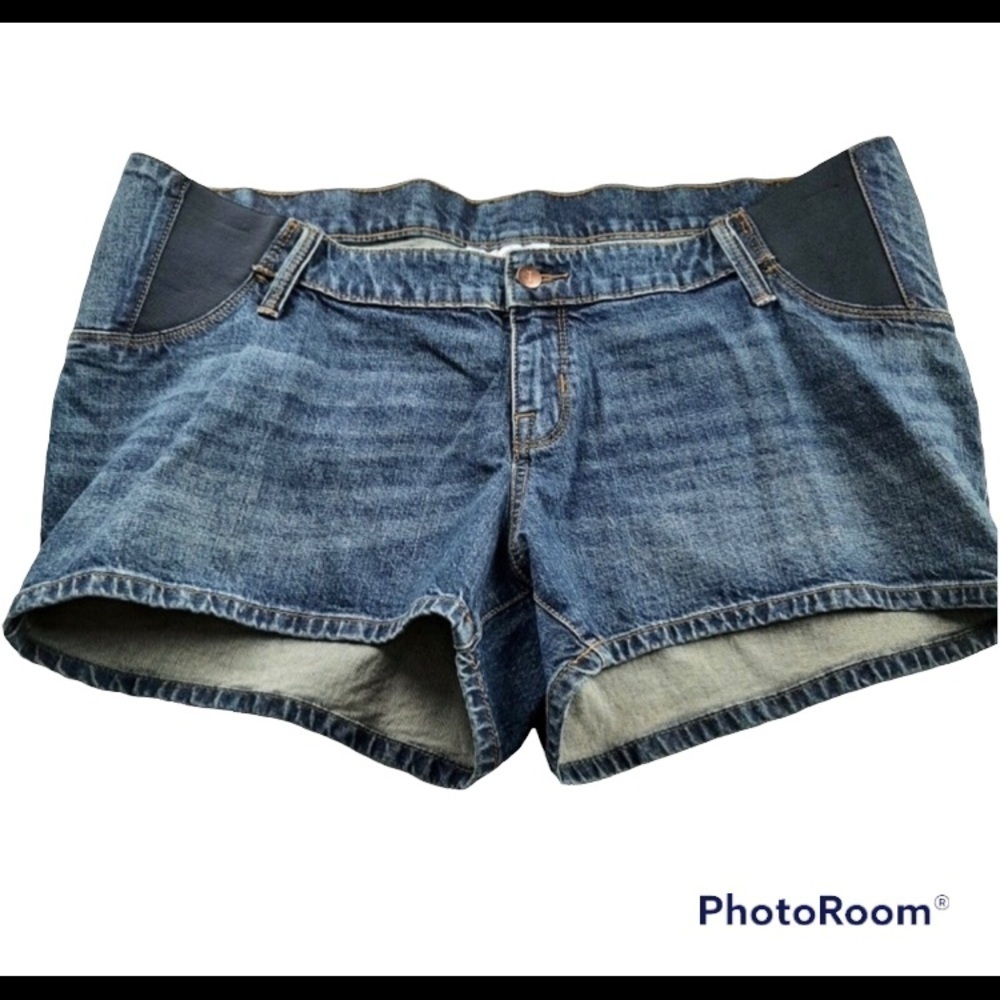 ISBEAL MATERNITY MIDI SHORT EXPANDABLE SIDE PANELS JEAN SHORTS